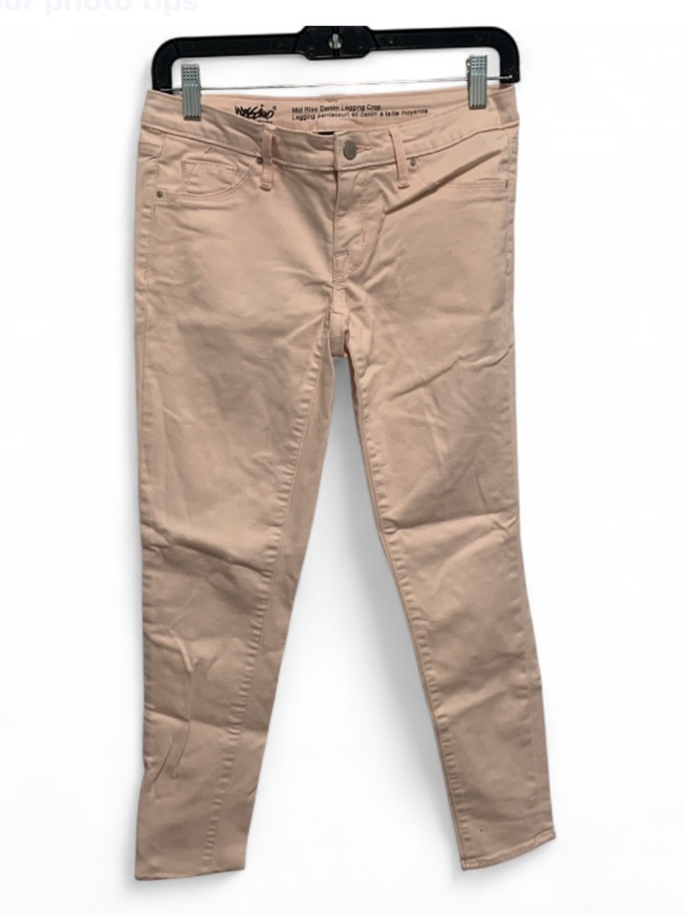 Messino Mid Rise Legging Crop Pale Pink Skinny Jeans